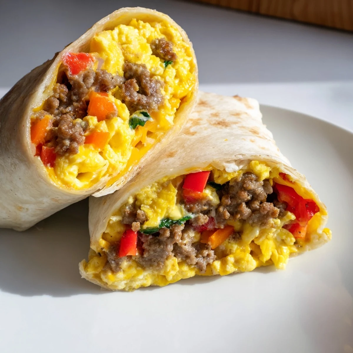 Make-Ahead Breakfast Burritos, ready for meal prep, showing a warm, cheesy, and savory delight.