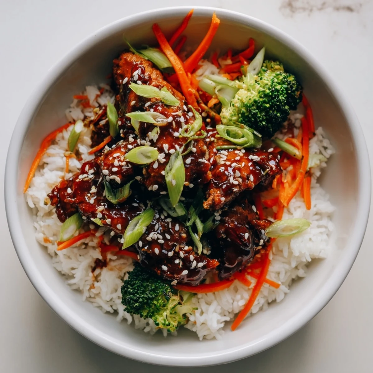 Easy 20-Minute Chicken Teriyaki Bowls, a delicious meal with glistening teriyaki chicken, rice, and crisp vegetables.