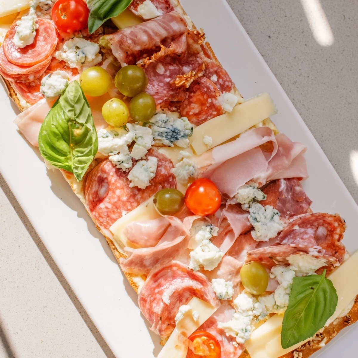 Rustic flatbread rafts appetizer