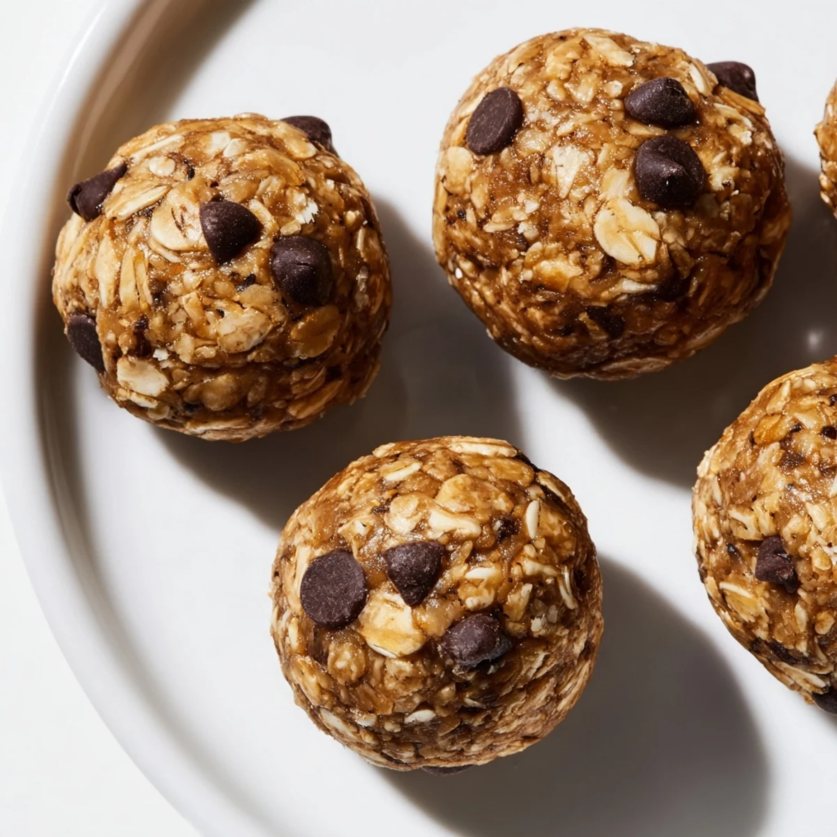 No-bake peanut butter energy balls: a close-up of perfectly formed, bite-sized snacks.