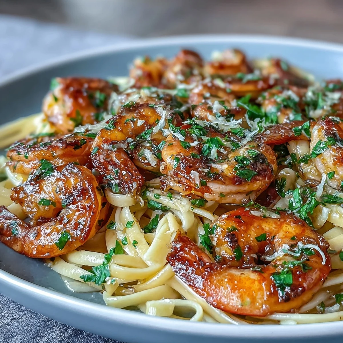 Savory Shrimp Scampi With Linguine features plump, pink shrimp coated in a glossy garlic white wine butter sauce, served over al dente noodles with fresh parsley and lemon wedges.
