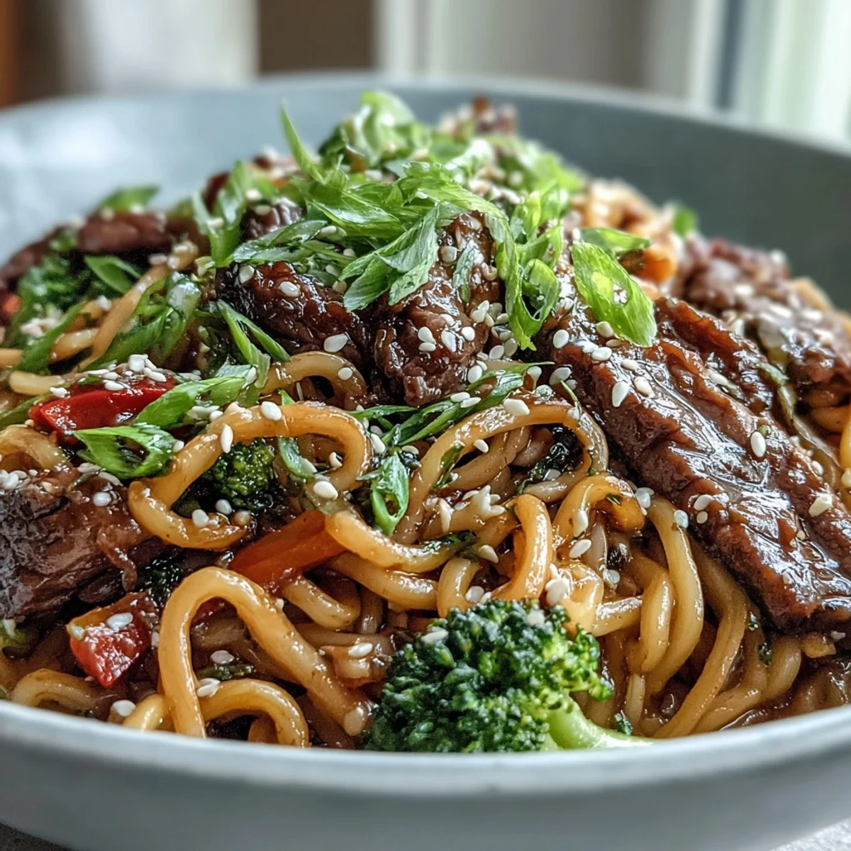 Serve this family-style Korean Beef Noodles with steamed rice, extra veggies, or a kimchi side for a quick weeknight dinner.