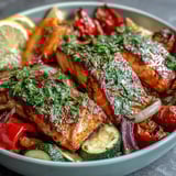 Sheet Pan Salmon and Veggies Bowl