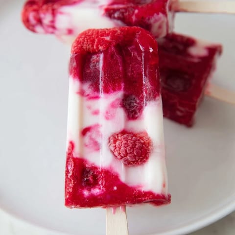 Raspberry Coconut Ice Pops