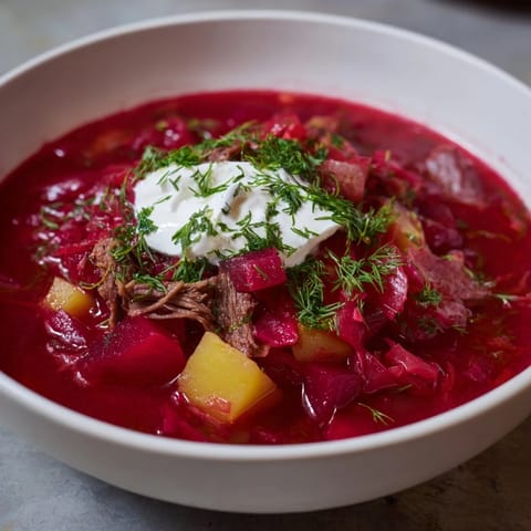 Ukrainian Beef Borscht Soup