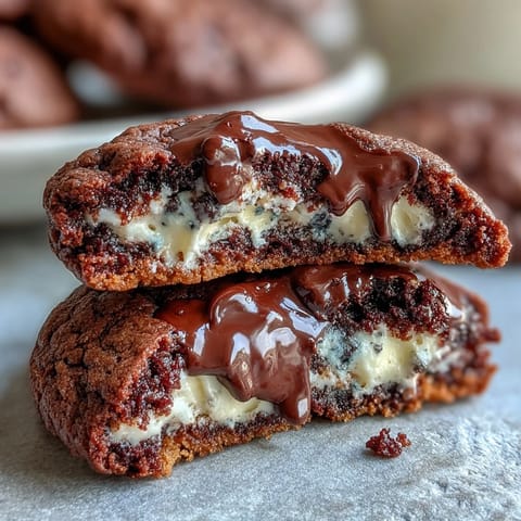 ALT text: Decadent dark chocolate vanilla cookies with rich cocoa and creamy white chocolate chips.