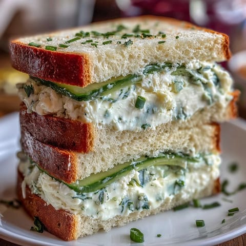 Elegant Mothers Day tea party sandwiches with lemon butter and cucumber slices, arranged on a floral platter.