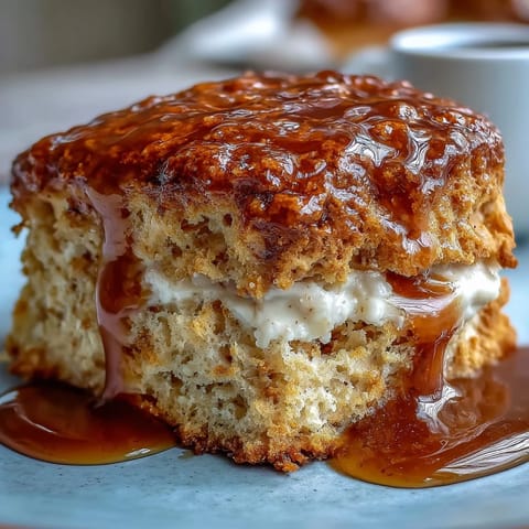 Golden dandelion honey scones served with clotted cream, perfect for a springtime brunch spread.