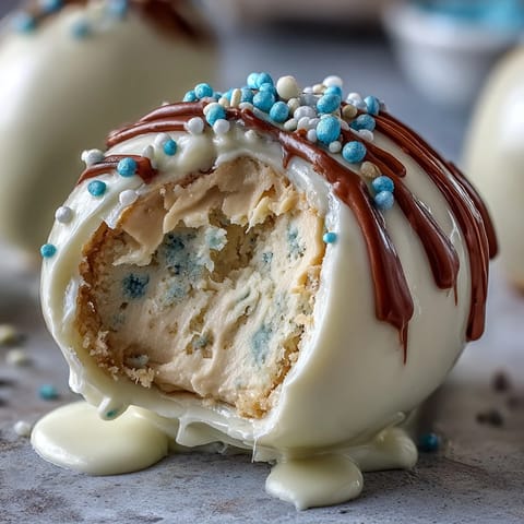 Decadent white chocolate peanut butter Easter eggs with colorful sprinkles, perfect for festive spring celebrations and sweet holiday treats.