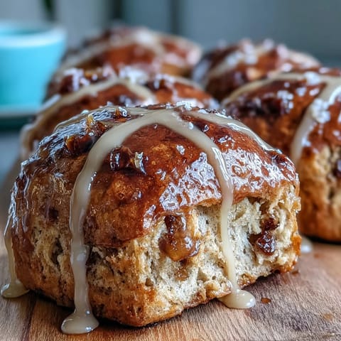 Soft, spiced hot cross buns with orange glaze, perfect for a festive Easter brunch with family and friends.