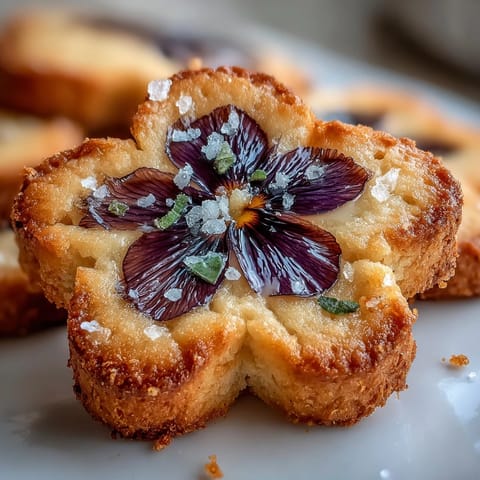 Beautiful floral shortbread cookies decorated with edible flowers, perfect for spring tea parties and Easter celebrations.  