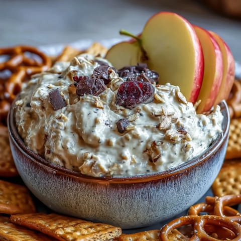 Irresistible no-bake cookie dough dip featuring protein-rich chickpeas and sweet maple syrup.