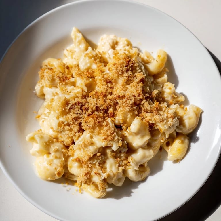 A close-up of delicious struggle meal chicken macaroni, a budget-friendly and flavorful pasta bake.