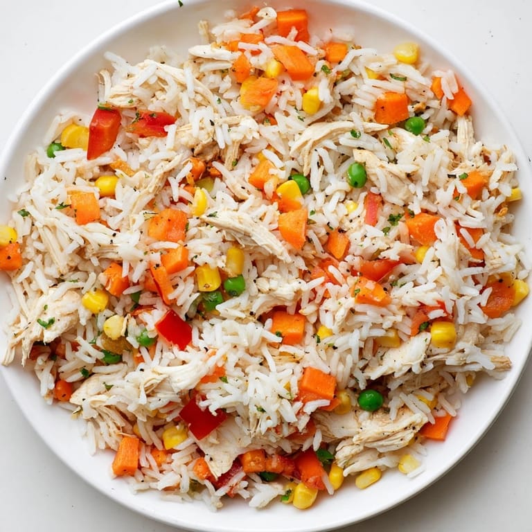 The savory one-pot chicken and rice recipe showcases tender chicken and fluffy rice in a hearty Latin dish.