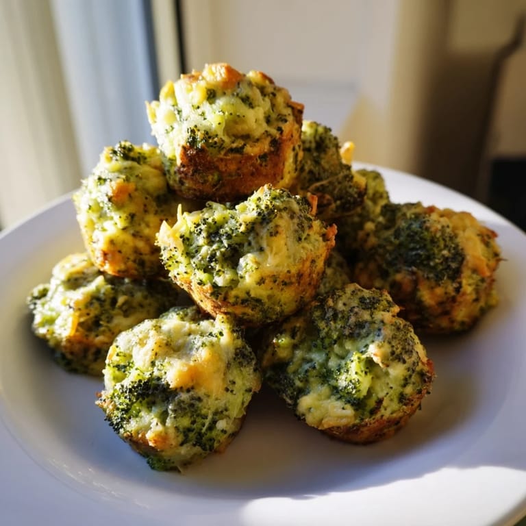 Warm, cheesy Cheesy Broccoli Casserole Bites with a soft interior, ready to be enjoyed as a snack.
