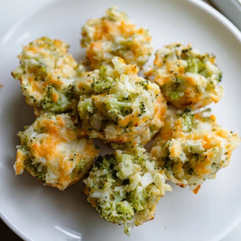 Bite-sized Cheesy Broccoli Casserole Bites—savory and cheesy—featuring tender broccoli and fluffy filling.