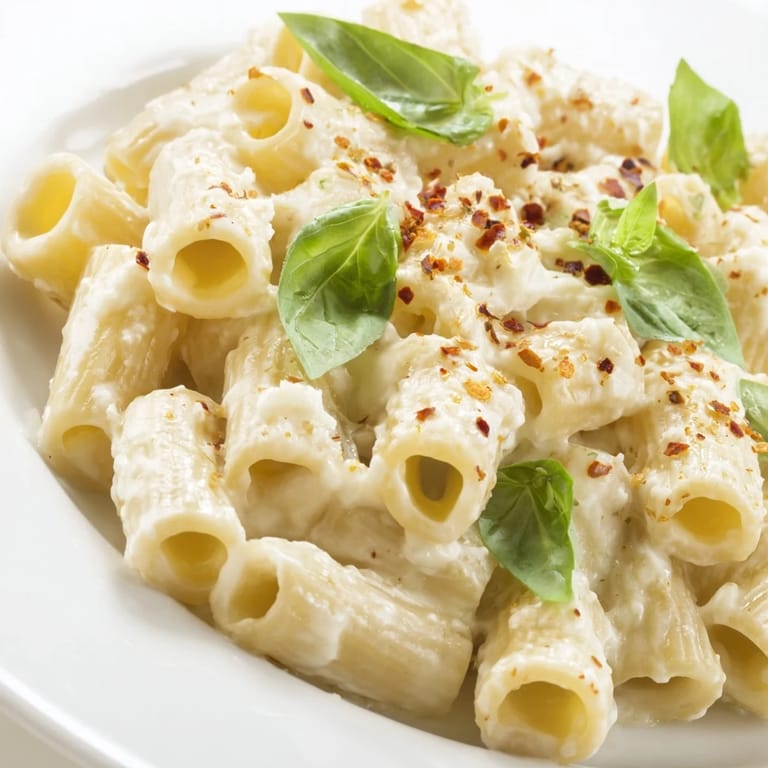This satisfying creamy cottage cheese pasta features tender pasta coated in a rich, velvety cottage cheese sauce.