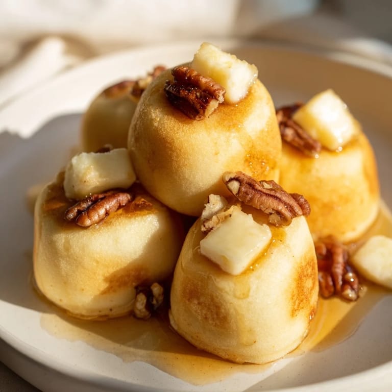 These savory Pancake Brie Bites feature a soft, pillowy texture with hidden creamy brie cheese centers.