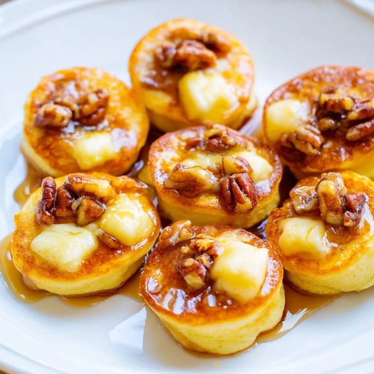 Imagine warm, golden Pancake Brie Bites drizzled with honey, perfect for a special brunch gathering.