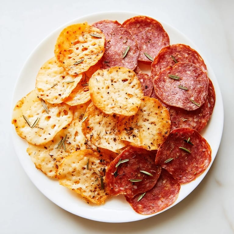 A platter overflowing with irresistible charcuterie chips, a simple and elegant appetizer for your next gathering.