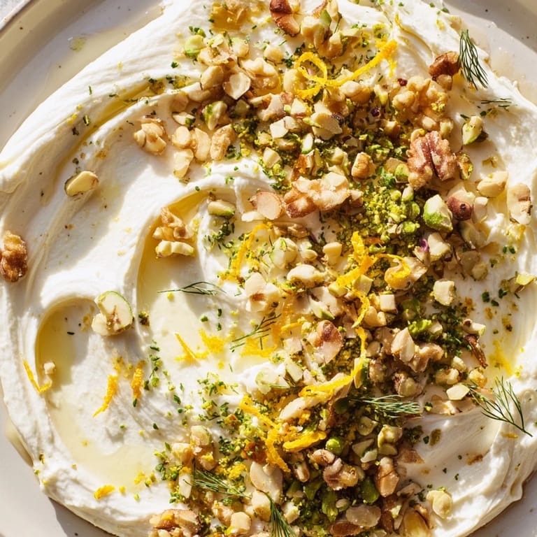 Vibrant Butter Board Charcuterie appetizer: smooth butter topped with mixed nuts and flaky sea salt.