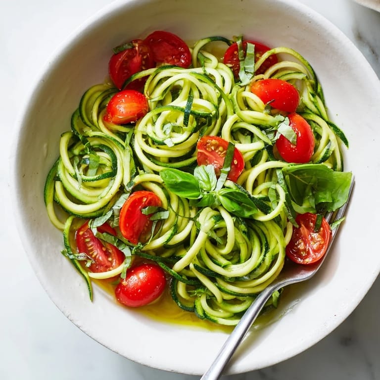 Hearty Zucchini Noodle Variations served with sun-dried tomatoes and feta, a gluten-free meal.