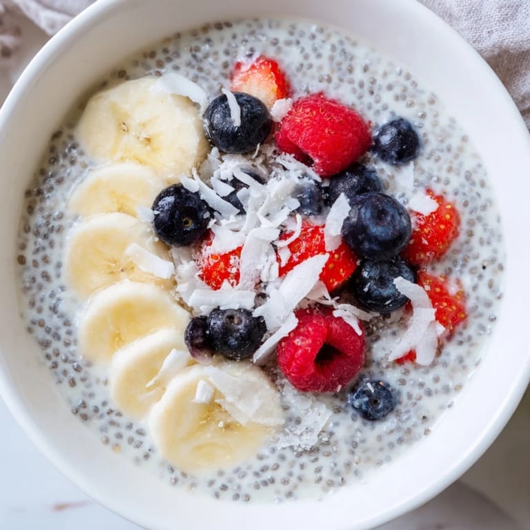 A spoonful of chia seed pudding lifted from a bowl, revealing its thick, gelatinous texture perfect for a nutritious snack.