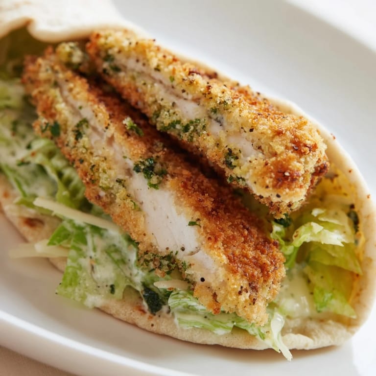 A close-up of stuffed pita halves showcasing tender herbed chicken, crisp greens, and shaved Parmesan, perfect for weeknight dinners.