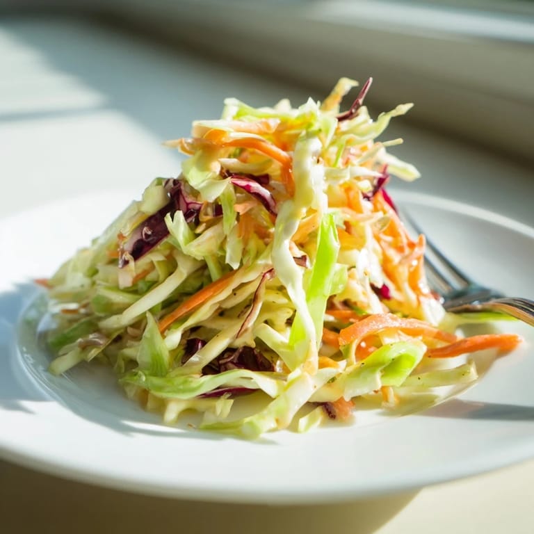 Vibrant Best Cabbage Coleslaw with crunchy carrots and onions, lightly coated in creamy dressing, ideal for a weekday lunch bowl.