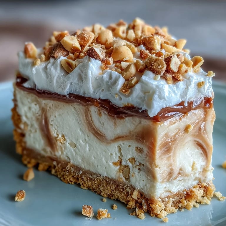 A freshly baked Nutter Butter cheesecake with a golden cookie crust, creamy peanut butter filling, and extra cookie garnish.