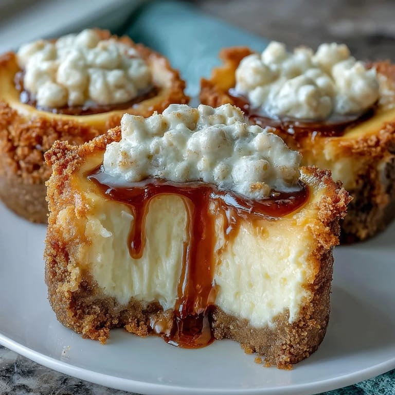 Delightful Housewarming Mini Cheesecakes, each crowned with a swirl of whipped cream and a glossy berry glaze.
