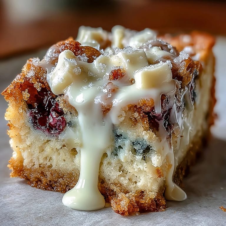 Chewy White Chocolate Lemon Blueberry Blondies bursting with fruit and creamy chips.