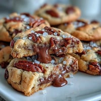 Buttery brown butter pecan cookies with sea salt, golden and nutty, perfect for holiday baking or cozy gatherings.