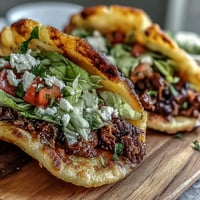 Fluffy alt-bread holds savory seasoned beef for delicious cloud bread tacos.